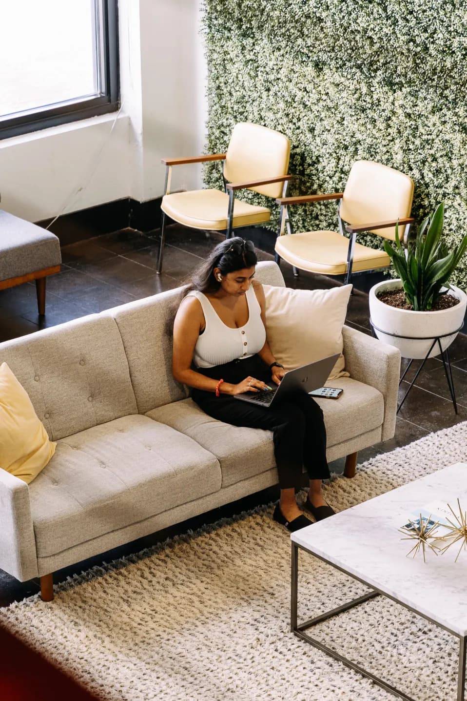 Team working on laptop